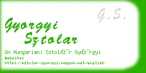 gyorgyi sztolar business card